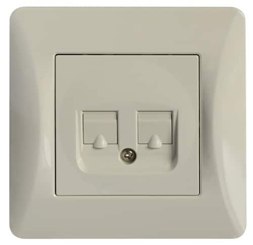 50-00120-30 Lineme H Series Πρίζα Τηλεφώνου & Data RJ45 Ιβουάρ - Image 1