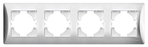 50-00124-5 Lineme H Series Πλαίσιο Τετραπλό Οριζόντιο Ασημί Ματ - Image 1