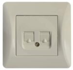 Lineme H Series Πρίζα Διπλή Data RJ45 Ιβουάρ - Image 2