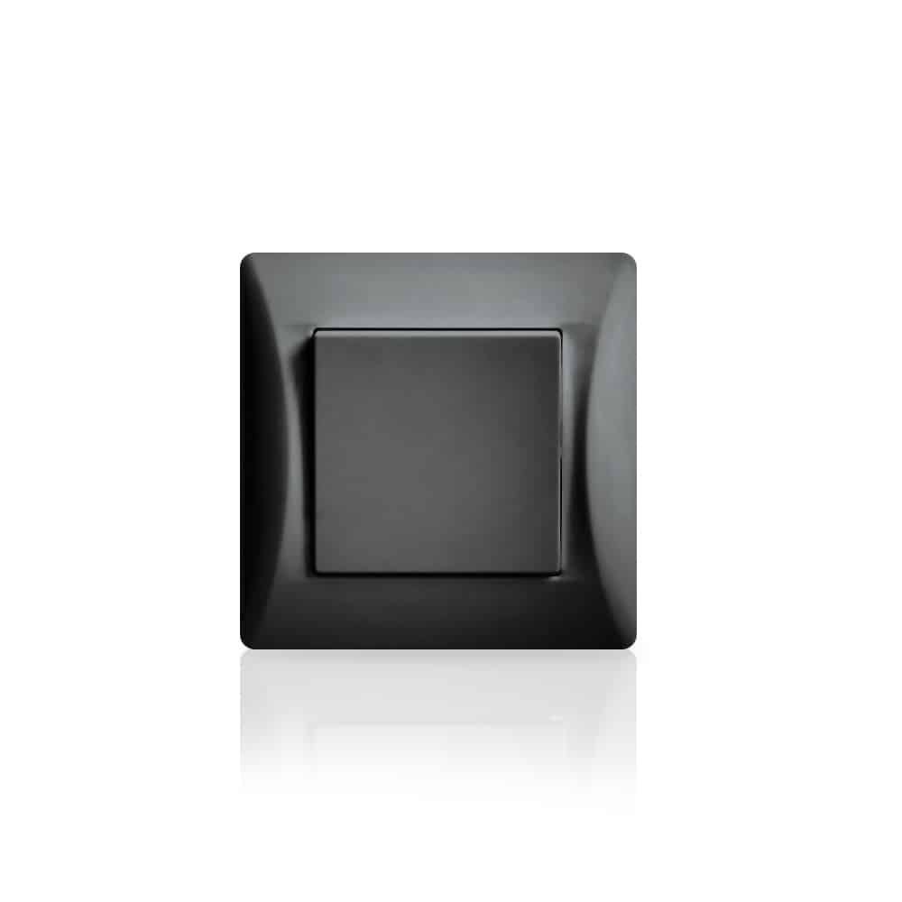 50-00131-2 Lineme H Series Διακόπτης Απλός Διπολικός Με Ενιαίο Πλαίσιο Μαύρο - Image 1