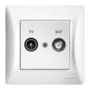 Lineme H Series Πρίζα TV-SAT Διέλευσης Λευκό