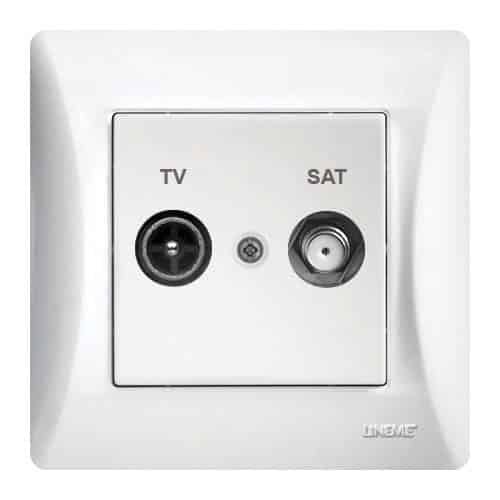 50-00134-1 Lineme H Series Πρίζα TV-SAT Διέλευσης Λευκό - Image 1