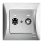 Lineme H Series Πρίζα TV-SAT Τερματική Ασημί