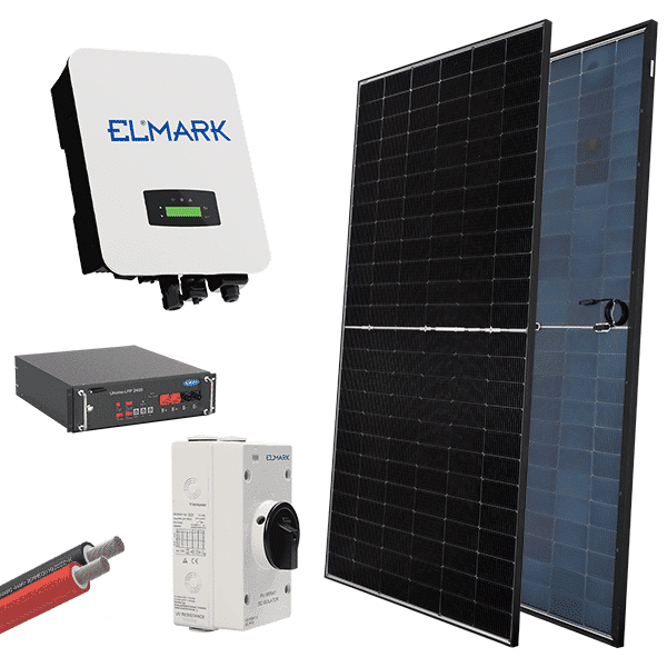 7E-10 HYBRID Solar System Set 1P/5kW με Πάνελ 580W & Μπαταρία LiFePO4 – ELMARK - Image 1
