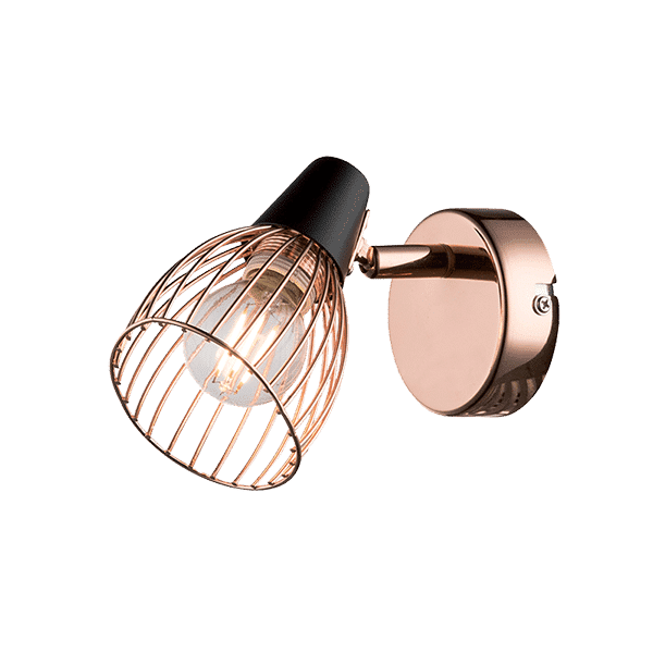 955AMBIX1W AMBIX ΣΠΟΤ 1XE14 ΜΑΥΡΟ/ΧΑΛΚΟΣ - Image 1