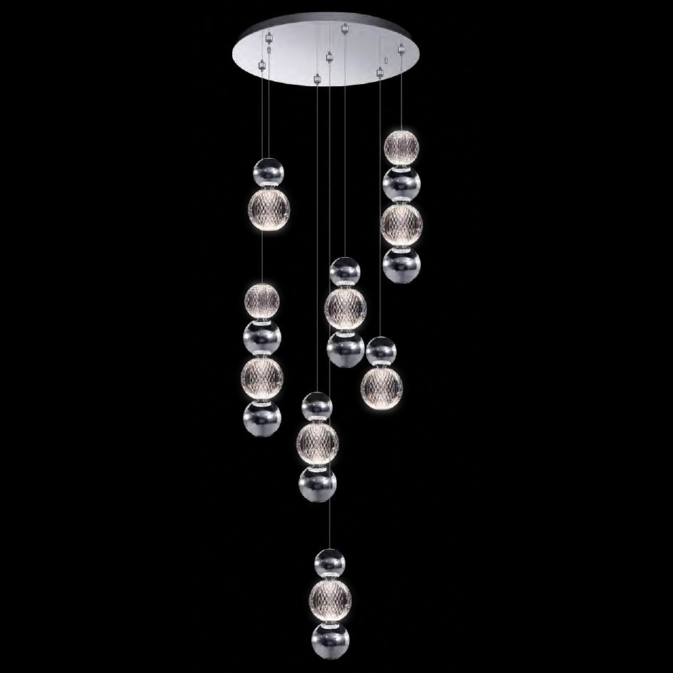 955DIAMOND2830PCH DIAMOND LED PENDANT 28W 3000K, CHROME - Image 1