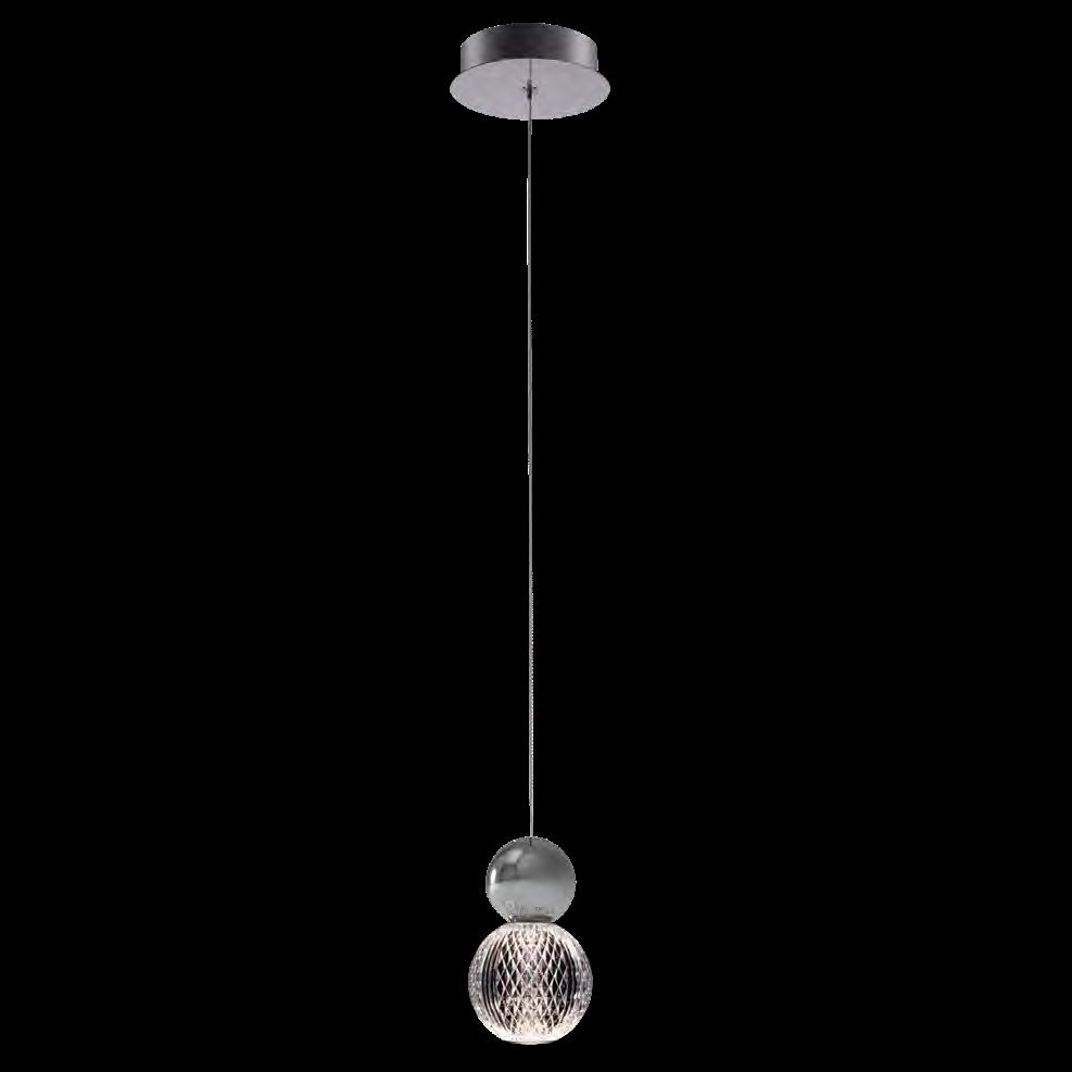 955DIAMOND530PCH DIAMOND LED PENDANT 5W 3000K, CHROME - Image 1
