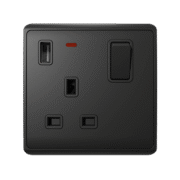 LONDON SINGLE SOCKET 1P BUTTON SWITCH NEON+USB AN