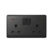 LONDON DOUBLE SOCKET WITH 1P BUTTON SWITCH NEON AN