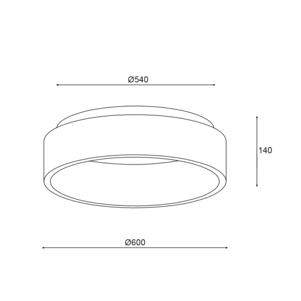 Aca Lighting APOLLO Φωτιστικό Οροφής LED 48W CCT 5350lm Μαύρο Μεταλλικό Φ60xΥ14cm - Image 2