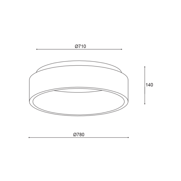 Aca Lighting APOLLO Φωτιστικό Οροφής LED 73W Dimmable CCT 5450lm Λευκό Μεταλλικό Φ78xΥ14cm - Image 2