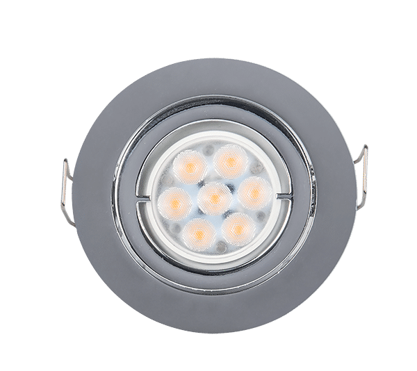 CH-28 LED ΣΠΟΤ ΜΕΤΑΛΛΙΚΟ ΣΤΡΟΓΓΥΛΟ HIGH POWER 6W 4000-4300K ΧΡΩΜΙΟ - Image 1