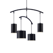 Aca Lighting ESCALA Κρεμαστό Φωτιστικό 4xE27 Μαύρο Μεταλλικό Φ60x150cm (DCR39219)