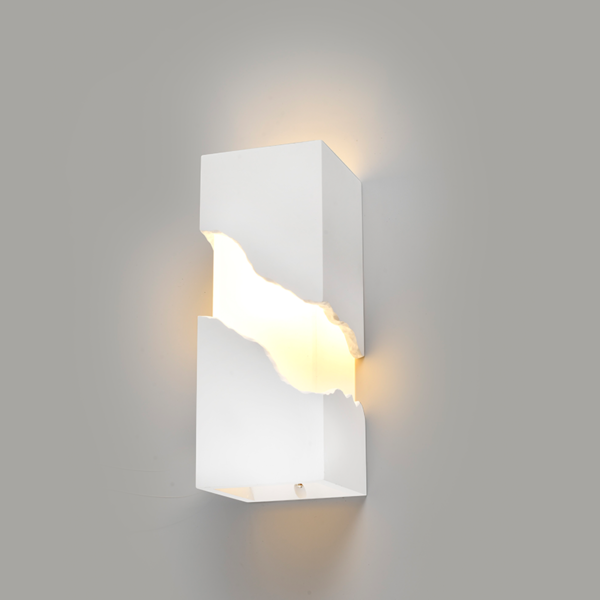 Aca Lighting MARI Επιτοίχιο Φωτιστικό 1xE14 Φυσικό Γύψινο 12x12x30cm (G2279W) - Image 2