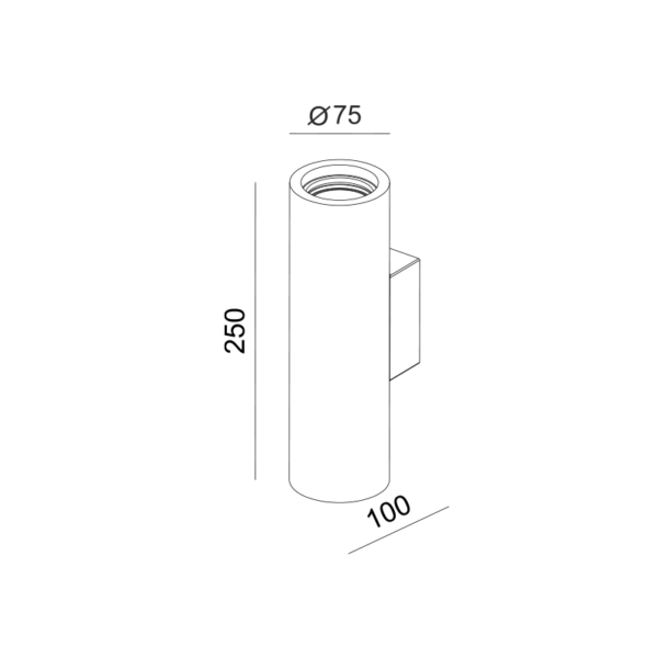 Aca Lighting POR Γύψινο Επιτοίχιο Φωτιστικό 2xGU10 Φ7,5x10x25cm - Image 2