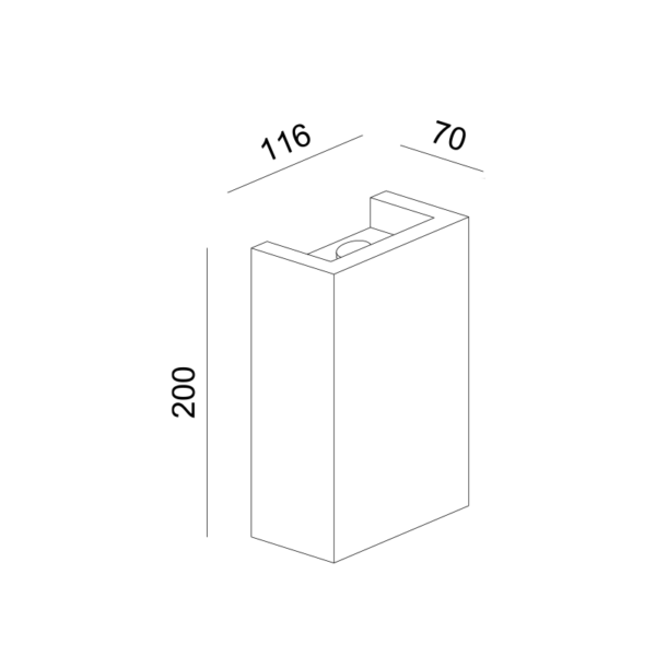 Aca Lighting BLOCK Γύψινο Επιτοίχιο Φωτιστικό 1xG9 11,6x7x20cm - Image 2
