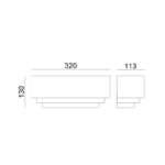 Aca Lighting TABS Γύψινο Επιτοίχιο Φωτιστικό 1xE27 32x11,3x13cm - Image 4