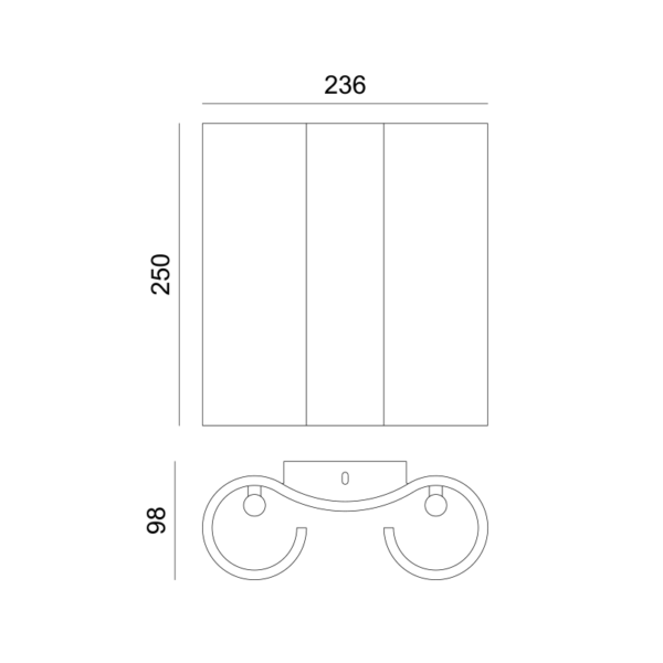 Aca Lighting BOEK Γύψινο Επιτοίχιο Φωτιστικό 4xG9 23,6x9,8x25cm - Image 4