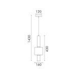 ΚΡΕΜΑΣΤΟ ΦΩΤΙΣΤΙΚΟ ACA HM250261C ΧΡΥΣΟ ΔΙΑΦΑΝΕΣ COB 5W 3000K IP20 D16XH120CM - Image 4