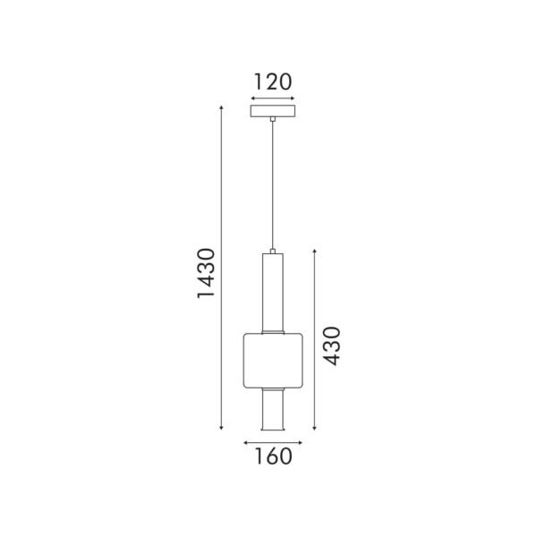 ΚΡΕΜΑΣΤΟ ΦΩΤΙΣΤΙΚΟ ACA HM250261C ΧΡΥΣΟ ΔΙΑΦΑΝΕΣ COB 5W 3000K IP20 D16XH120CM - Image 2