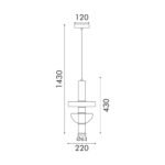 ΚΡΕΜΑΣΤΟ ΦΩΤΙΣΤΙΚΟ ACA HM25026GC ΧΡΥΣΟ ΔΙΑΦΑΝΕΣ COB 5W 3000K IP20 D20XH120CM - Image 2