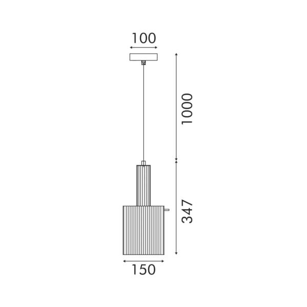 ΚΡΕΜΑΣΤΟ ΦΩΤΙΣΤΙΚΟ ACA HM2504015 ΧΡΥΣΟ ΦΙΜΕ 1XGU10X50W IP20 D15XH120CM - Image 4