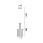 ΚΡΕΜΑΣΤΟ ΦΩΤΙΣΤΙΚΟ ACA HM2504015 ΧΡΥΣΟ ΦΙΜΕ 1XGU10X50W IP20 D15XH120CM - Image 2