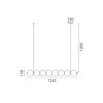 ΚΡΕΜΑΣΤΟ ΦΩΤΙΣΤΙΚΟ ACA HM2508 ΧΡΩΜΙΟ ΔΙΑΦΑΝΕΣ LED 27W 3000K IP20 L130XW15XH120CM - Image 4