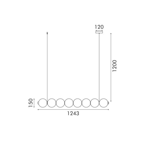 ΚΡΕΜΑΣΤΟ ΦΩΤΙΣΤΙΚΟ ACA HM2508 ΧΡΩΜΙΟ ΔΙΑΦΑΝΕΣ LED 27W 3000K IP20 L130XW15XH120CM - Image 4