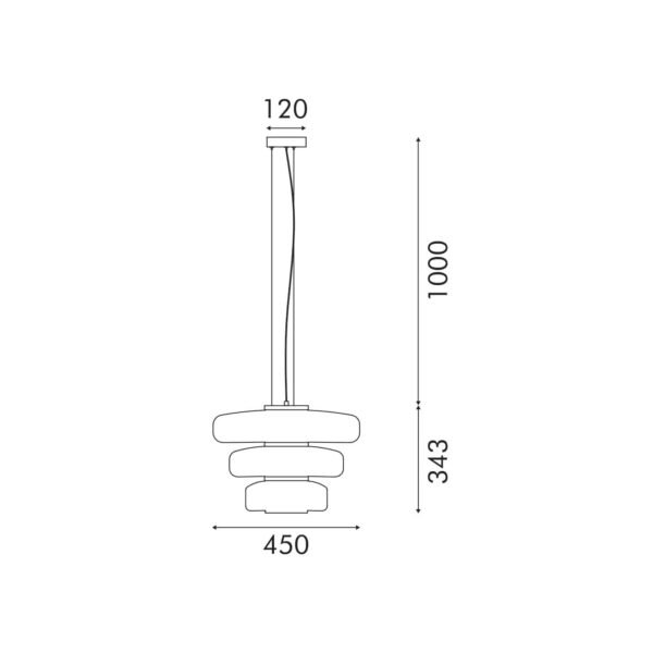 ΚΡΕΜΑΣΤΟ ΦΩΤΙΣΤΙΚΟ ACA HM25126CL ΑΣΗΜΙ ΔΙΑΦΑΝΕΣ LED 12W 3000K IP20 D45XH120CM - Image 4