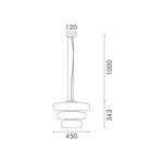 ΚΡΕΜΑΣΤΟ ΦΩΤΙΣΤΙΚΟ ACA HM25126CL ΑΣΗΜΙ ΔΙΑΦΑΝΕΣ LED 12W 3000K IP20 D45XH120CM - Image 2