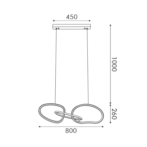 Aca Lighting Κρεμαστό Φωτιστικό LED 42W 3300lm CCT IP20 Χρυσό Ατσάλι & Ακρυλικό - Image 2