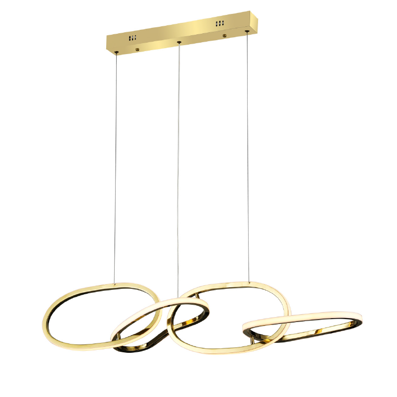 HM88LEDP4GDCCT Aca Lighting Κρεμαστό Φωτιστικό LED 60W 4800lm CCT IP20 Χρυσό Ατσάλι & Ακρυλικό - Image 1