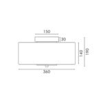 ΦΩΤΙΣΤΙΚΟ ΟΡΟΦΗΣ ACA HMX24153A ΜΑΥΡΟ ΔΙΑΦΑΝΕΣ LED 12W 3000K IP20 D36XH18CM - Image 4