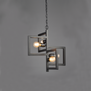 Aca Lighting SIRIUS Κρεμαστό Φωτιστικό 4xE27 Μαύρο Μεταλλικό Φ42x98cm