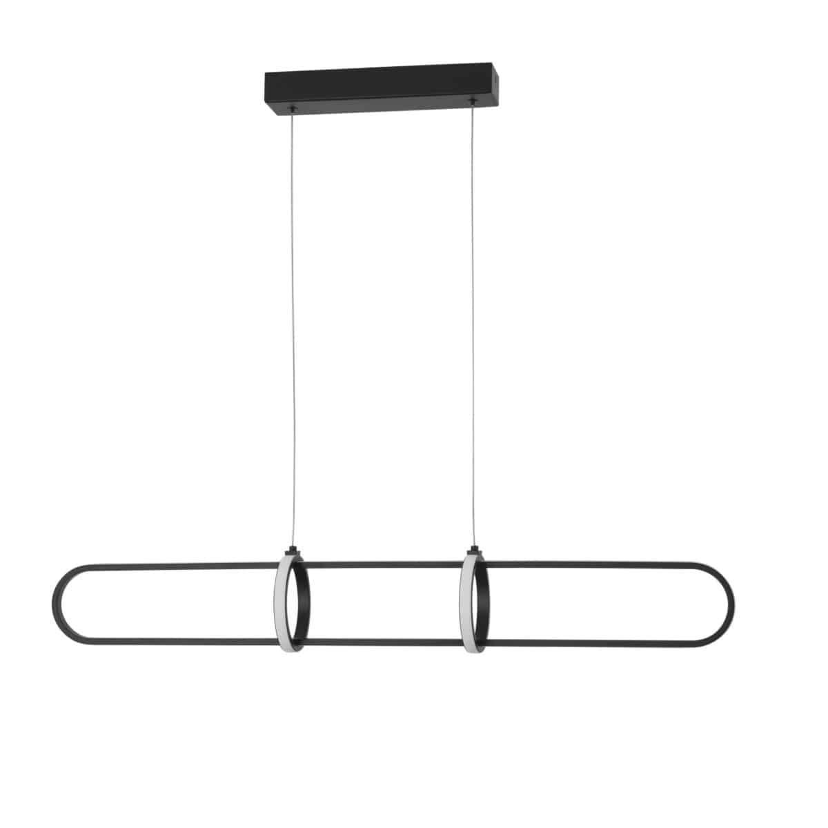 LG-6665-Ring-Μεταλλικό-Κρεμαστό-Φωτιστικό-70Watt LG-6665 Ring Μεταλλικό Κρεμαστό Φωτιστικό 70Watt L120*W22*H100CM Μαύρο Dimmable CCT με χειριστήριο - Image 1
