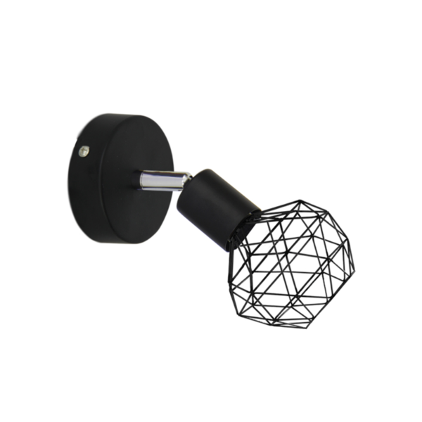Aca Lighting ALADDIN Σποτ 1xE14 Μαύρο Πλέγμα 12,5x9,5x15,5cm - Image 3
