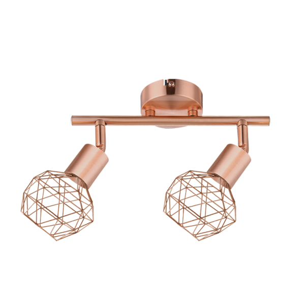 Aca Lighting Aladdin Σποτ 2xE14 Χάλκινο Πλέγμα 30x12,5x19,5cm - Image 3