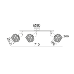 Aca Lighting Aladdin Σποτ 3xE14 Χάλκινο Πλέγμα 46x12,5x19,5cm - Image 4