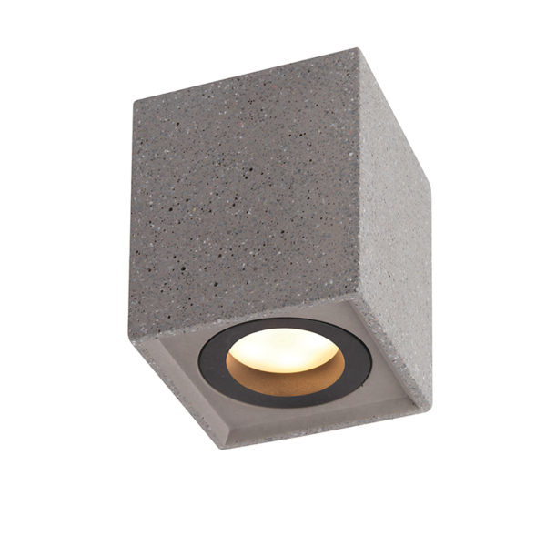 Aca Lighting Monte Φωτιστικό Οροφής 1xGU10 Μαύρο Τσιμέντο 8,5x8,5xH10cm - Image 3