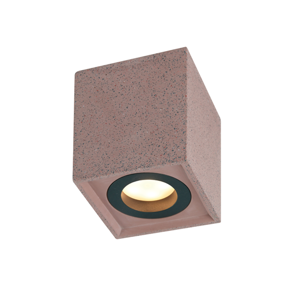 Aca Lighting Monte Φωτιστικό Οροφής 1xGU10 Κόκκινο Τσιμέντο 8,5x8,5xH10cm - Image 3