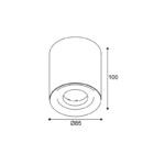 Aca Lighting Monte Φωτιστικό Οροφής 1xGU10 Μαύρο Τσιμέντο D8,5xH10cm - Image 2