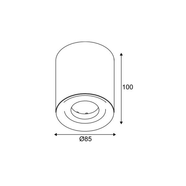 Aca Lighting Monte Φωτιστικό Οροφής 1xGU10 Λευκό Τσιμέντο D8,5xH10cm - Image 2