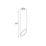 Aca Lighting FALTSO Φωτιστικό Οροφής 1xGU10 Μαύρο Τσιμέντο D7xH32cm - Image 2