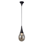 Aca Lighting Atena Κρεμαστό Φωτιστικό 1xE14 Μαύρο & Κεχριμπαρί Γυαλί Φ16cm