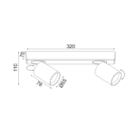 Aca Lighting ELITIS Επιτοίχιο Φωτιστικό 2xGU10 Λευκό Αλουμίνιο 32x7x11cm - Image 2