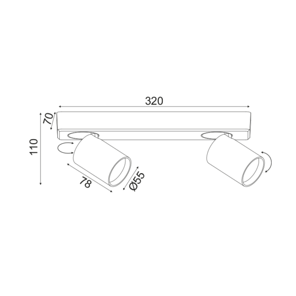 Aca Lighting ELITIS Επιτοίχιο Φωτιστικό 2xGU10 Λευκό Αλουμίνιο 32x7x11cm - Image 2
