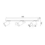 Aca Lighting ELITIS Επιτοίχιο Φωτιστικό 3xGU10 Μαύρο Αλουμίνιο 54x7x11cm - Image 4