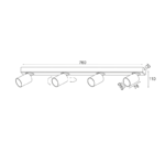 Aca Lighting ELITIS Επιτοίχιο Φωτιστικό 4xGU10 Μαύρο Αλουμίνιο 76x7x11cm - Image 4