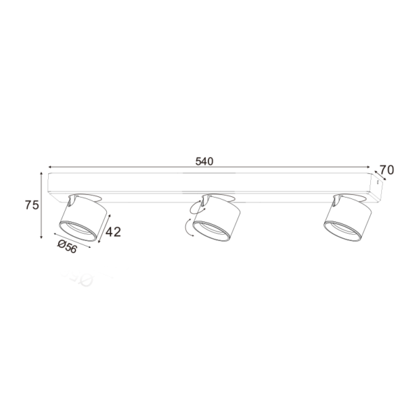 Aca Lighting PLUTO Επιτοίχιο Φωτιστικό LED 15W 3000K 1200lm Λευκό Αλουμίνιο 54x7xH10cm - Image 4